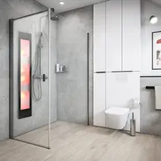Infraroodverwarming in badkamer